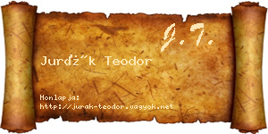 Jurák Teodor névjegykártya